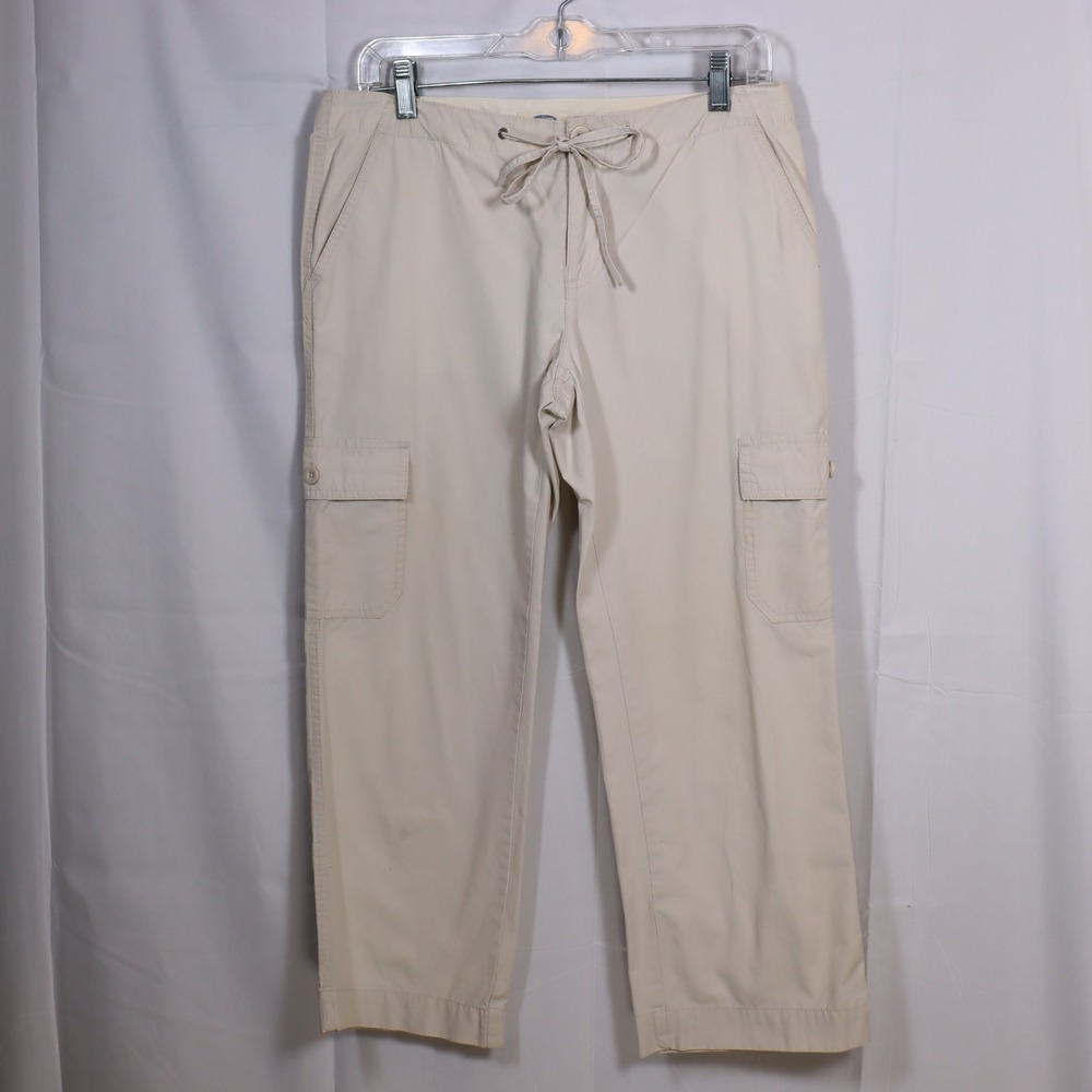 Old Navy‎ Cargo Pants 6 Beige Womens Drawstring Straight Leg Utility